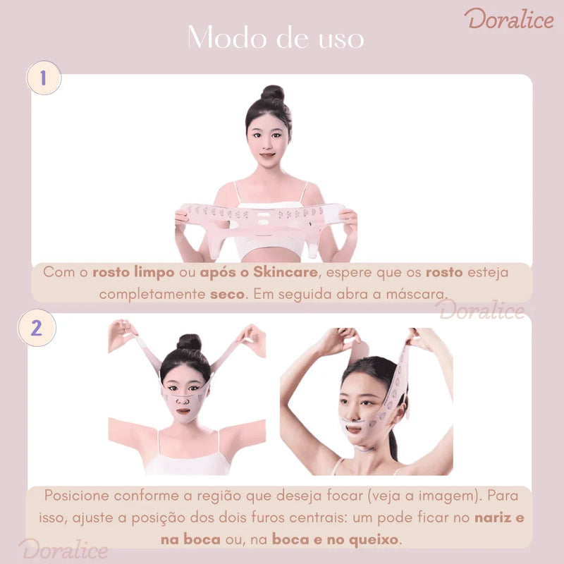 V-Revitalize™ - Máscara de Contorno Facial - Suaviza Rugas, Papada e Modela o Rosto