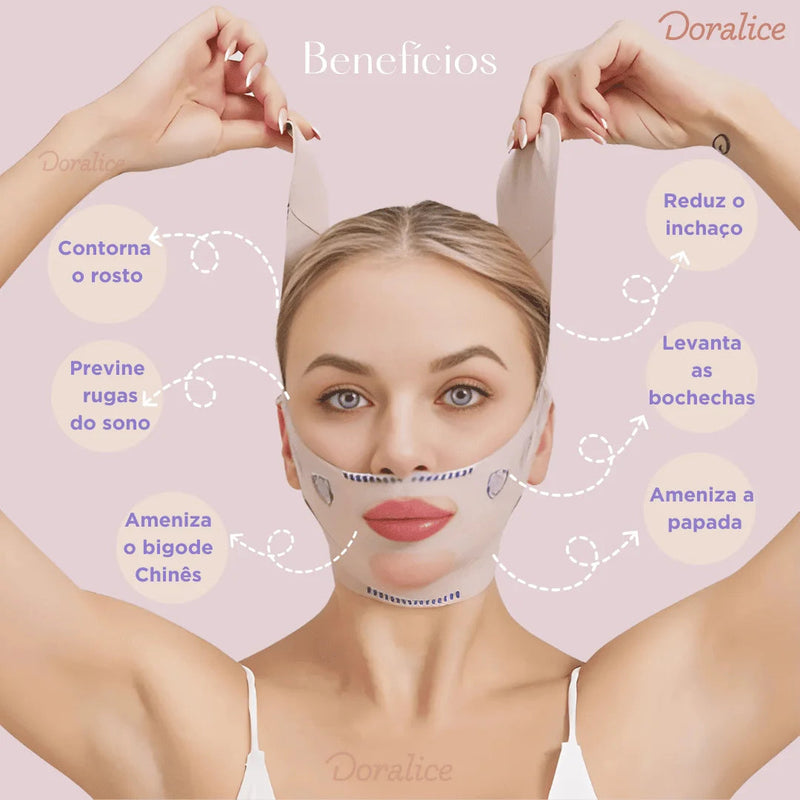 V-Revitalize™ - Máscara de Contorno Facial - Suaviza Rugas, Papada e Modela o Rosto